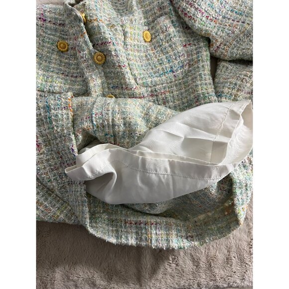 Jeannene Booher Multicolor Tweed Jacket Dress W/ Gold Buttons - Picture 10 of 10